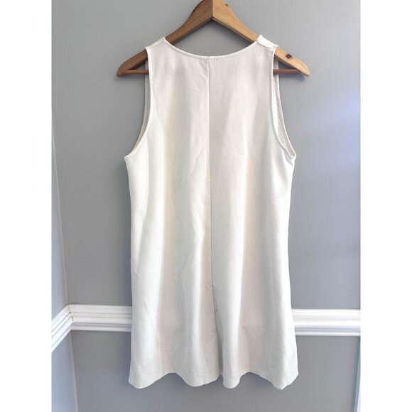 W/B Zara Collection Sleeveless Mini Shift Dress Textured Blue Creme Size MEDIUM - Picture 5 of 6